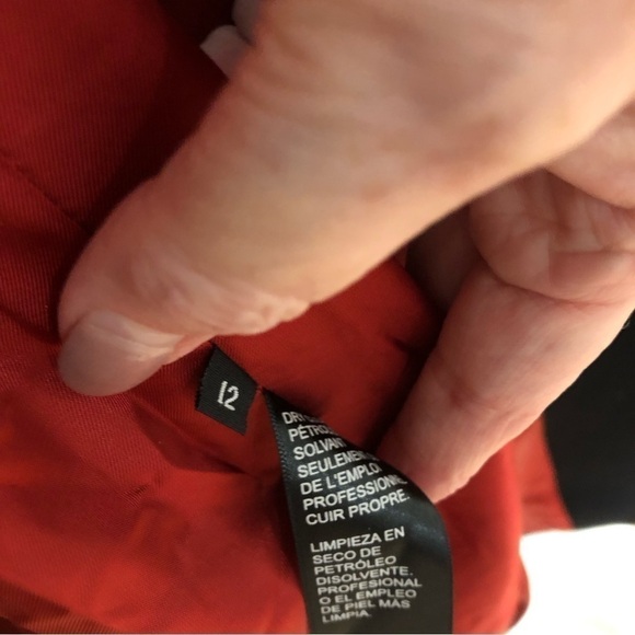 KNEE length wool blend coat with leather trim from Doncaster Collection. Size 12 - Picture 5 of 10